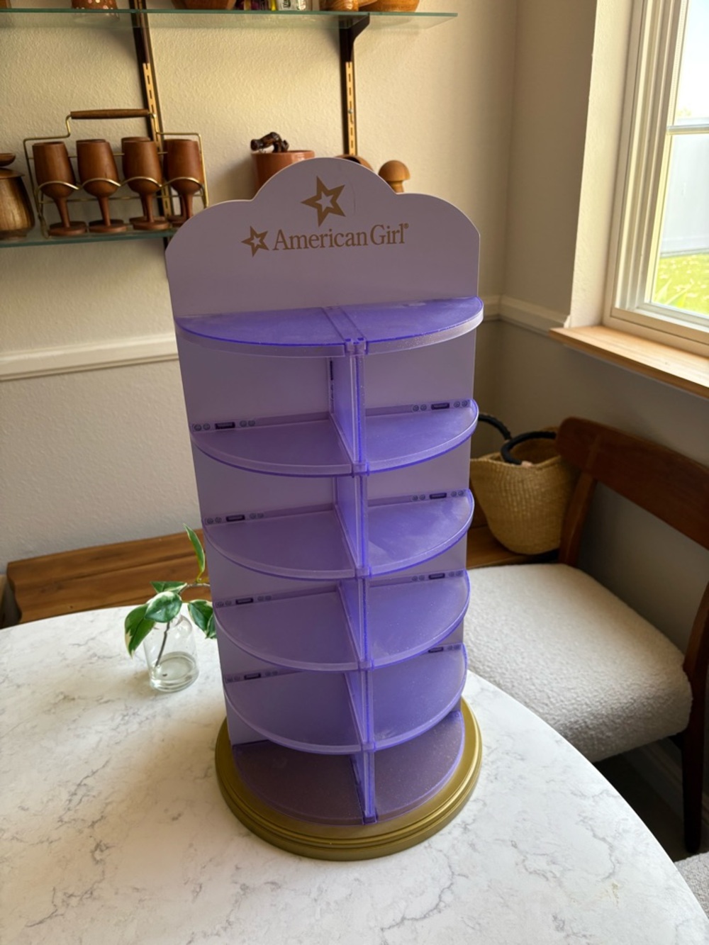 American Girl Purple and Gold Shoe Storage Tower - Picture 3 of 5
